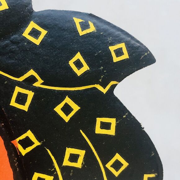 Vintage Halloween H E Luhrs Scarecrow Pumpkin Jack O’Lantern Cardboard Decor USA - Picture 10 of 12